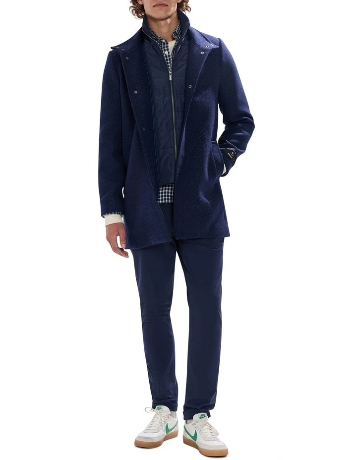 Kurt Wool Blend Coat in Navy image 3