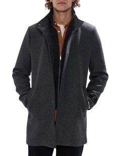 Kurt Wool Blend Coat in Charcoal