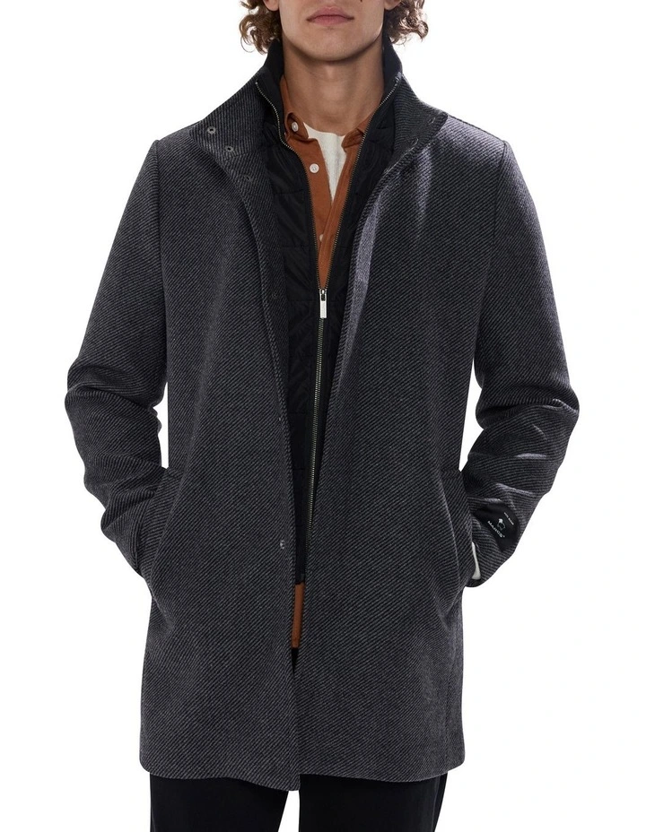 Kurt Wool Blend Coat in Charcoal image 1