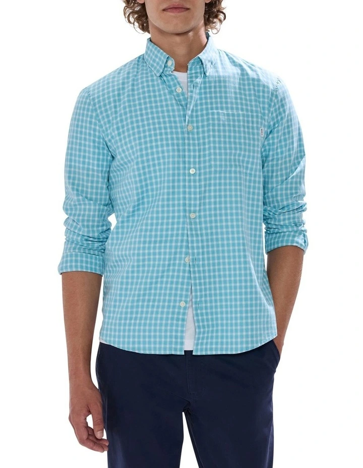 Sebastian Check Shirt in Aquamarine Blue image 1