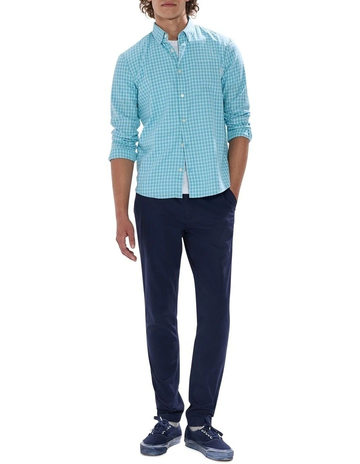 Sebastian Check Shirt in Aquamarine Blue image 2
