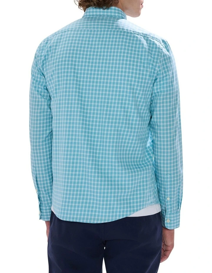 Sebastian Check Shirt in Aquamarine Blue image 4