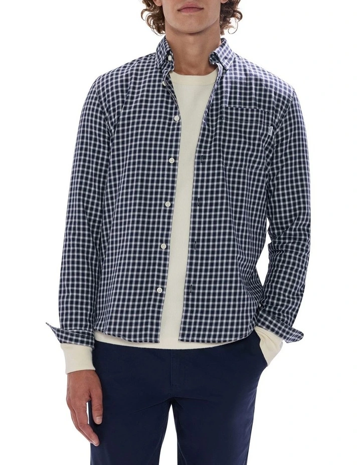 Sebastian Check Shirt in Navy image 1