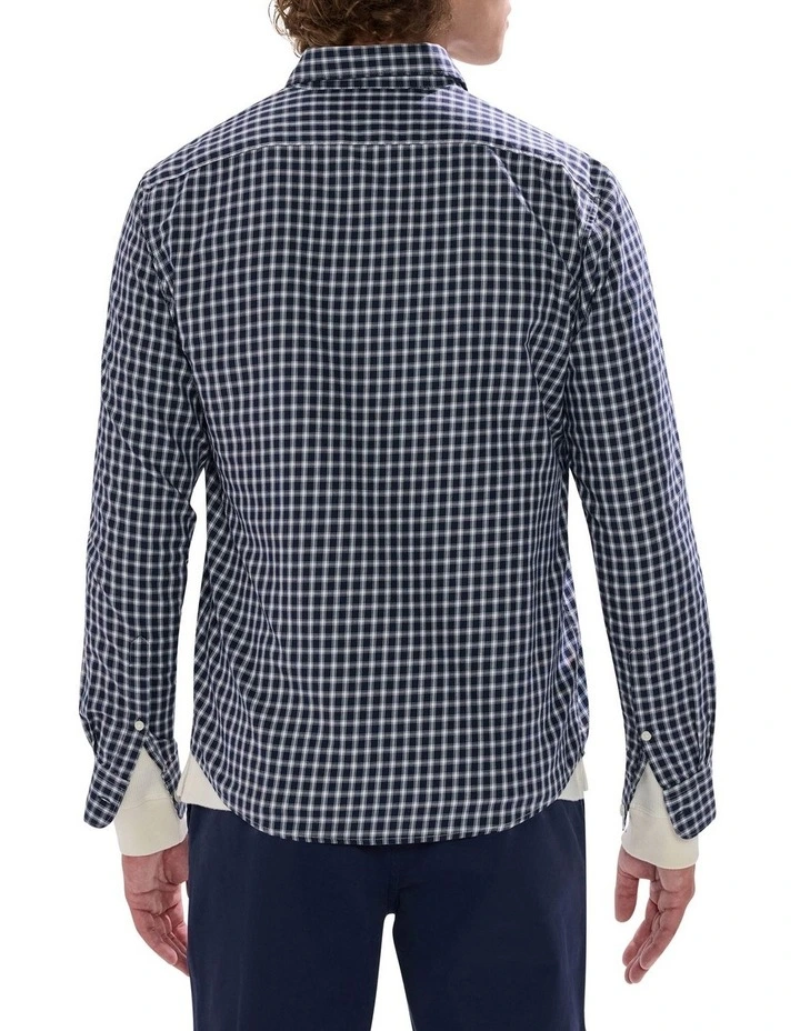 Sebastian Check Shirt in Navy image 4