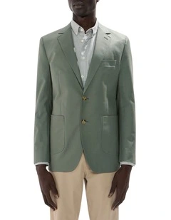 Evan Cotton Twill Blazer in Agave Green
