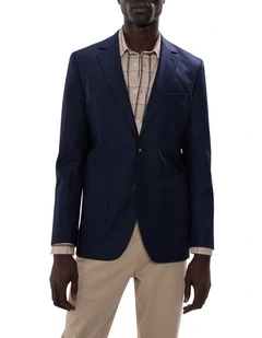Evan Cotton Twill Blazer in Navy