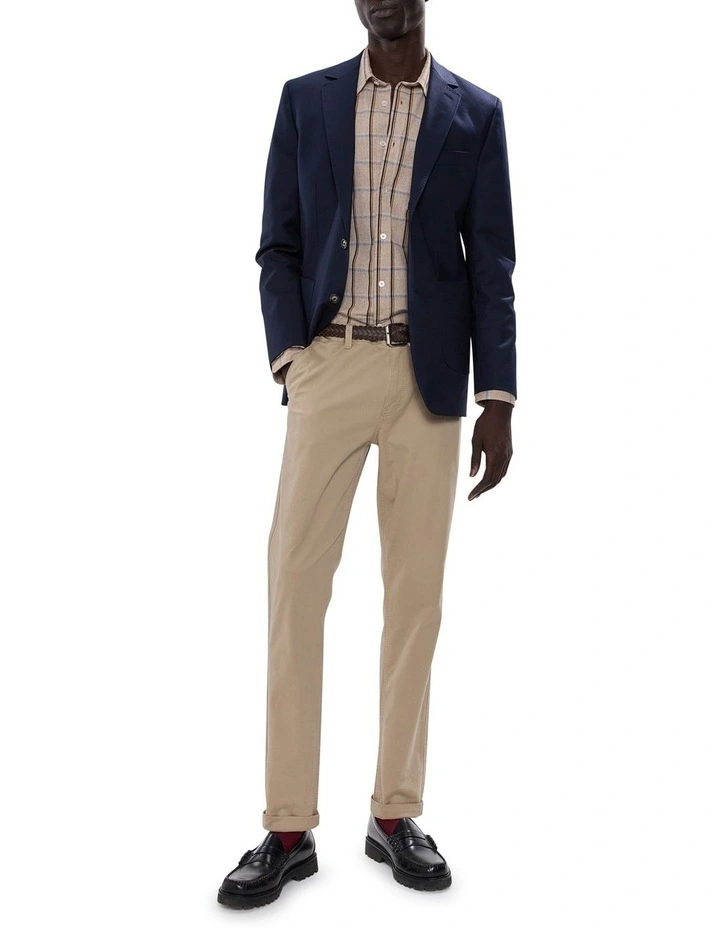 Evan Cotton Twill Blazer in Navy image 2