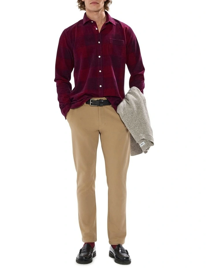 Chad Cord Check Shirt in Dark Plum image 2