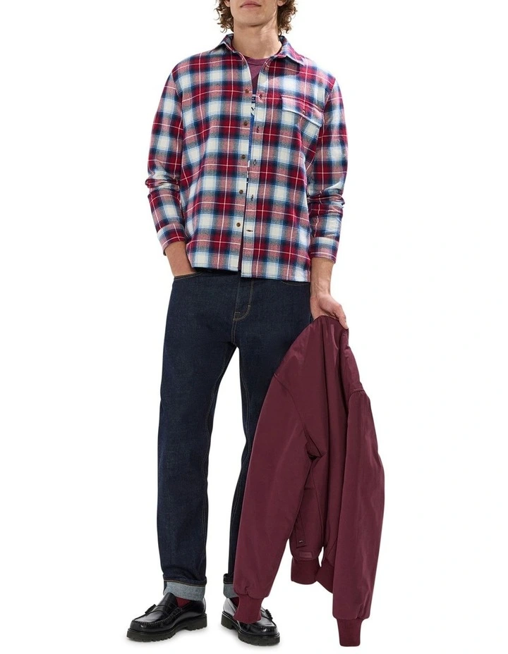Mitchell Check Shirt in Dark Plum image 2