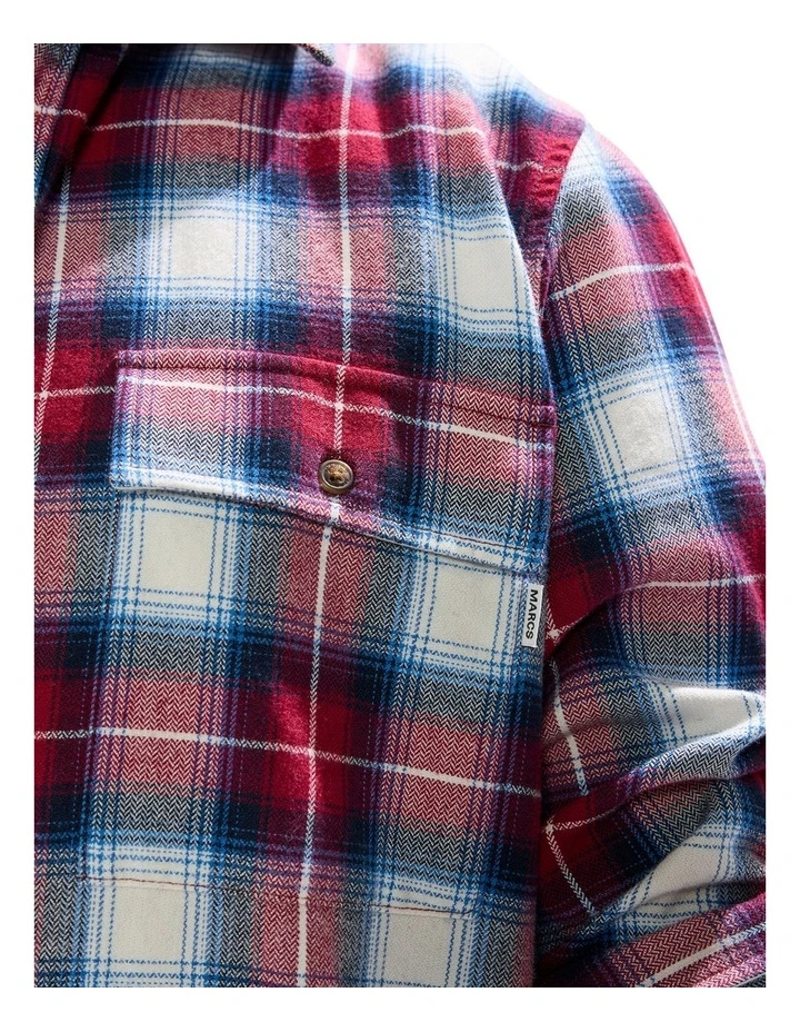 Mitchell Check Shirt in Dark Plum image 3