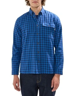 Len Check Shirt in Navy