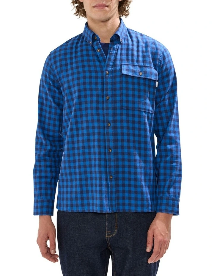 Len Check Shirt in Navy image 1