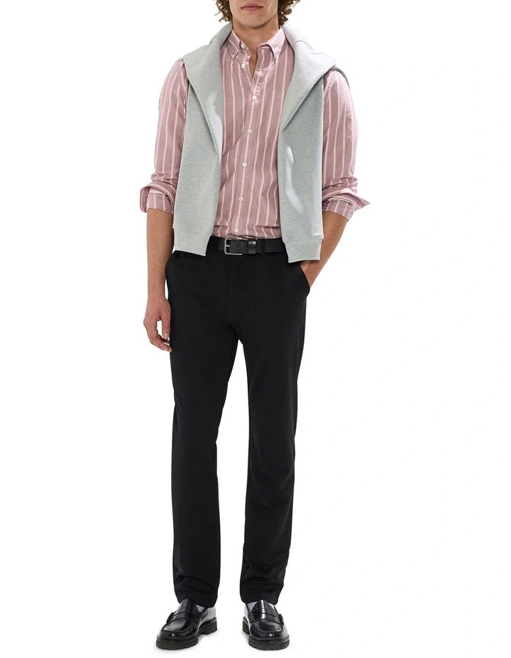 Julian Stripe Oxford Shirt in Fig Stripe image 2