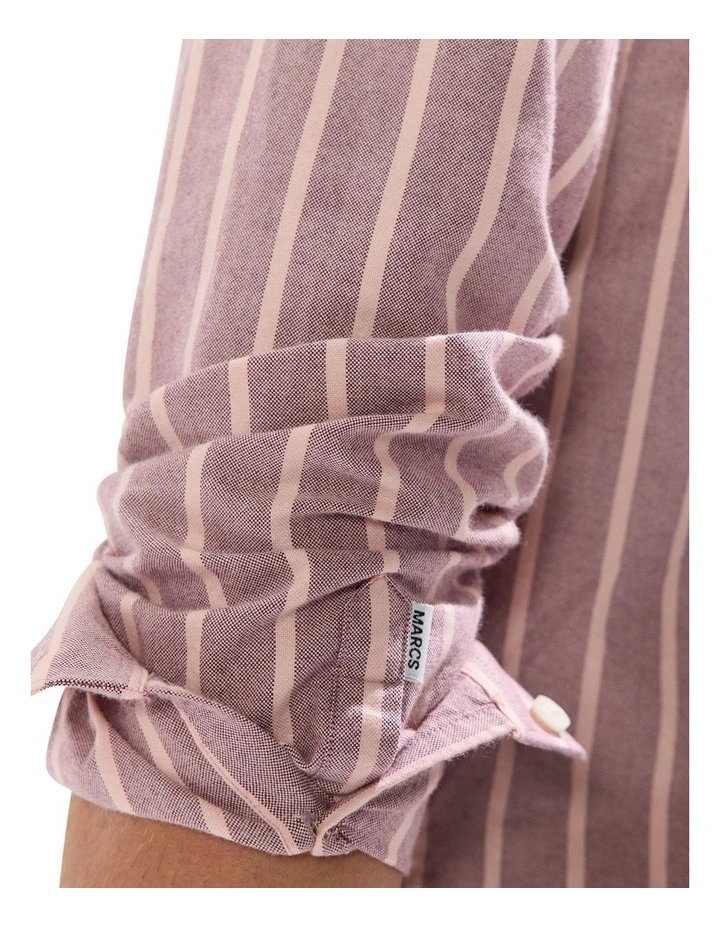 Julian Stripe Oxford Shirt in Fig Stripe image 3