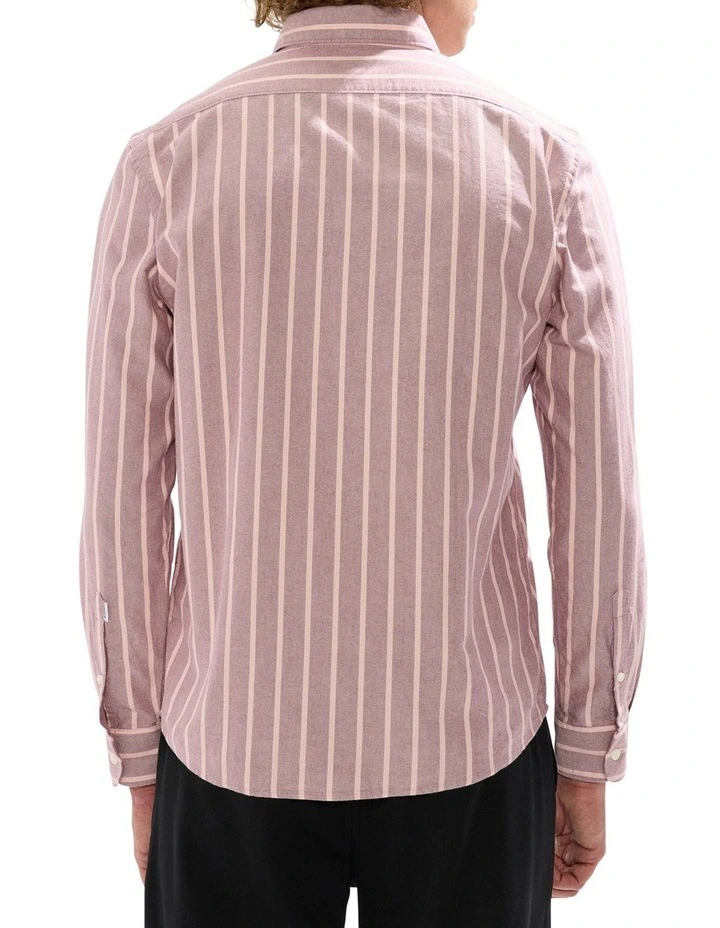 Julian Stripe Oxford Shirt in Fig Stripe image 4