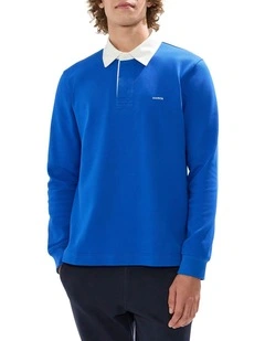 Dennis Rugby Top in Azure Blue