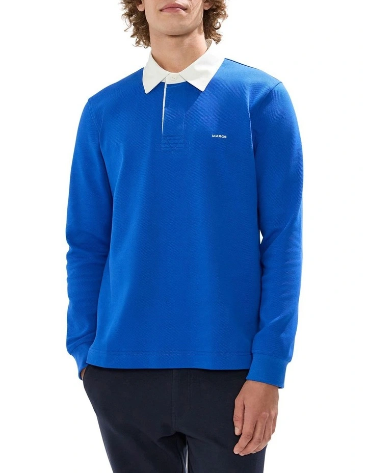 Dennis Rugby Top in Azure Blue image 1