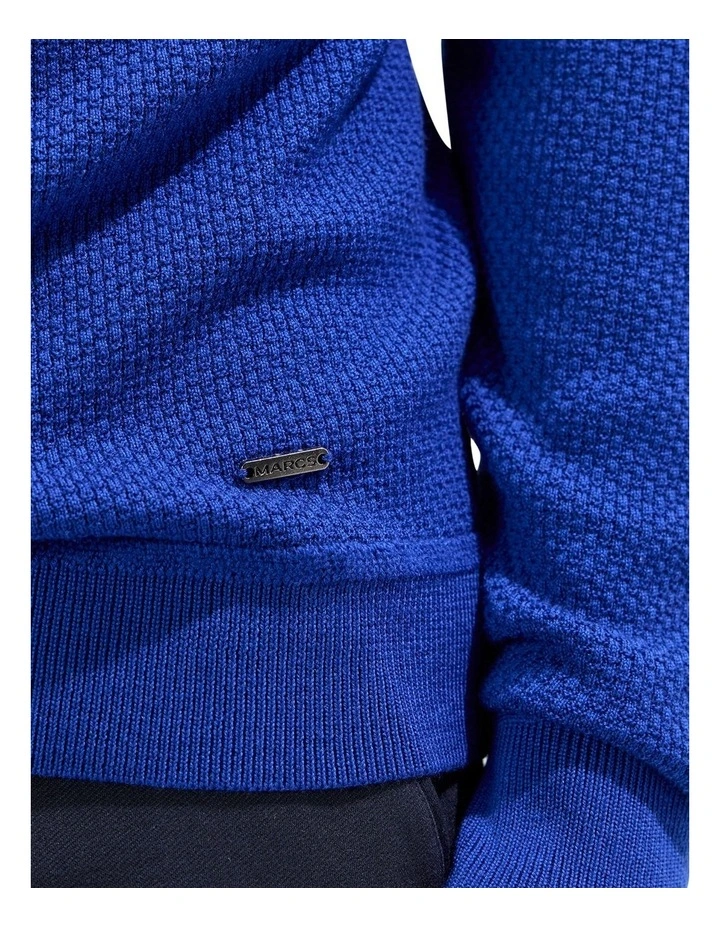 Gordon Textured Merino Knit in Azure Blue image 3