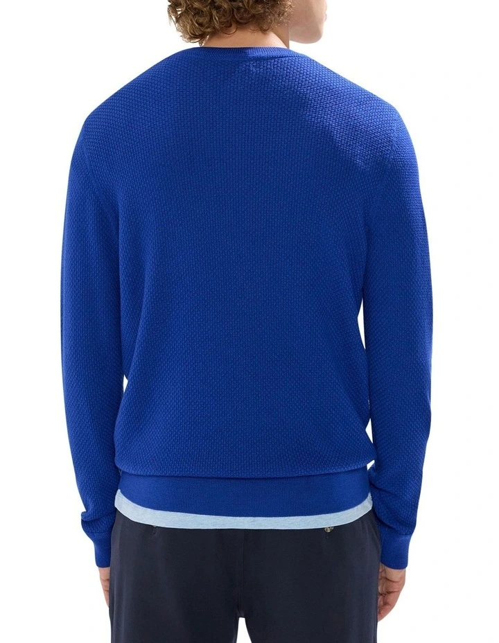 Gordon Textured Merino Knit in Azure Blue image 4