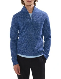 Taniela Zip Through Knit in Azure Blue