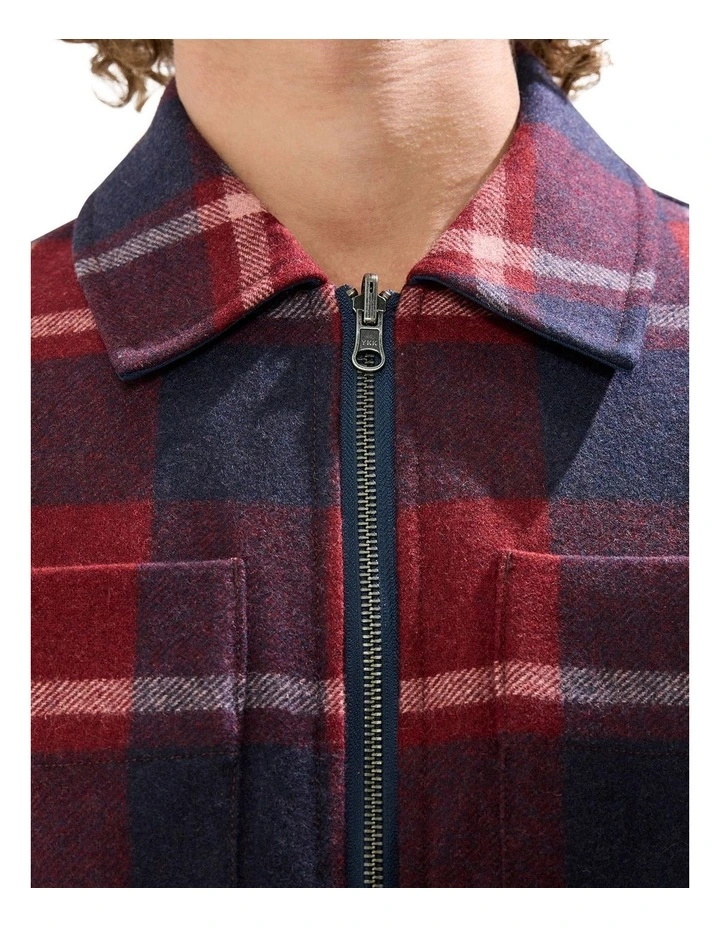 Victor Reversible Check Jacket in Fig/Navy image 4