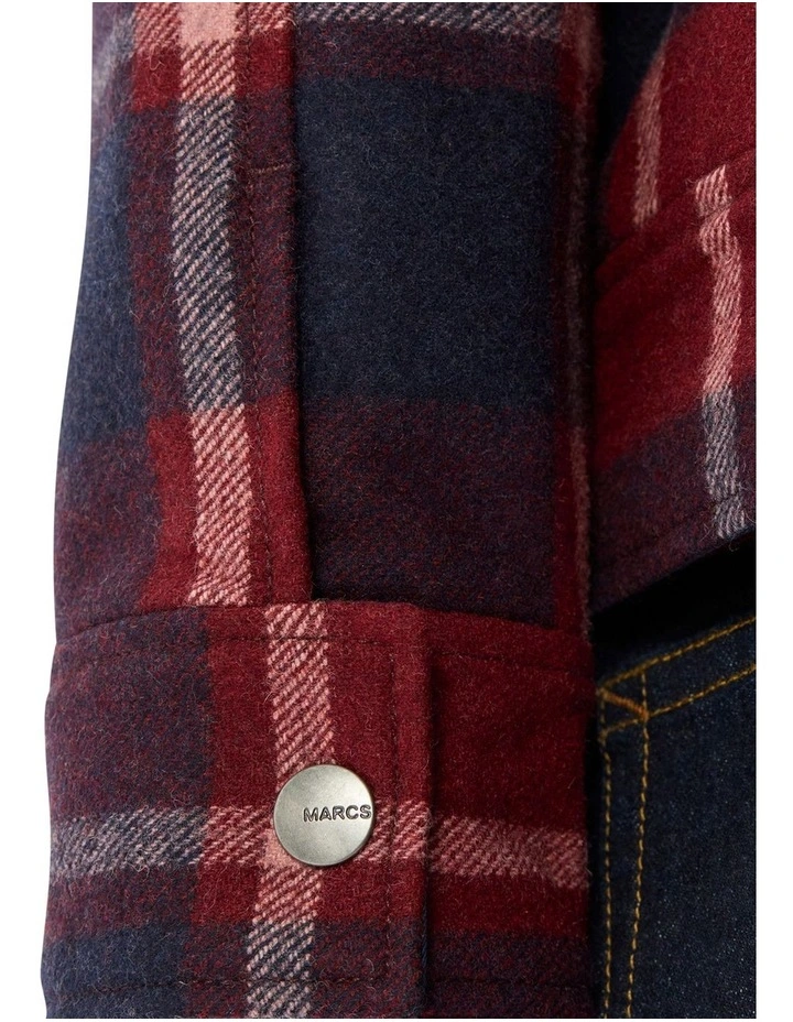 Victor Reversible Check Jacket in Fig/Navy image 5