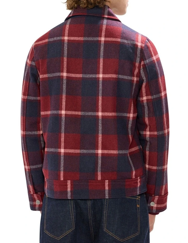 Victor Reversible Check Jacket in Fig/Navy image 6