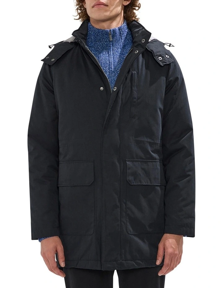 Lenny Longline Parka in Black image 1