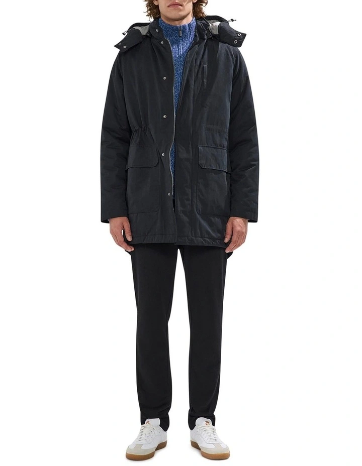 Lenny Longline Parka in Black image 2