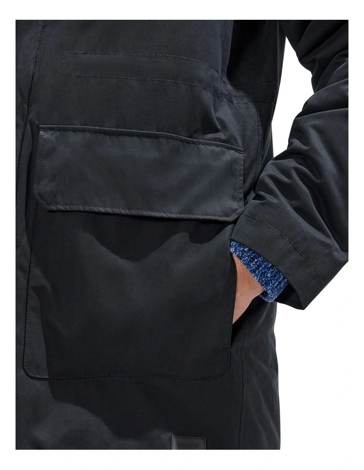 Lenny Longline Parka in Black image 3