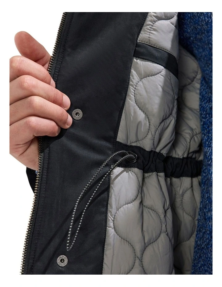 Lenny Longline Parka in Black image 4