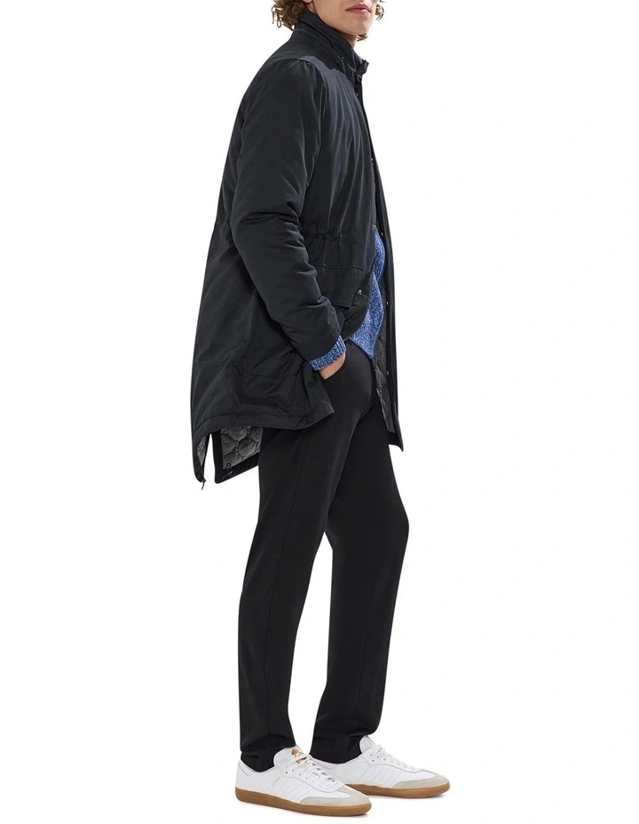 Lenny Longline Parka in Black image 5