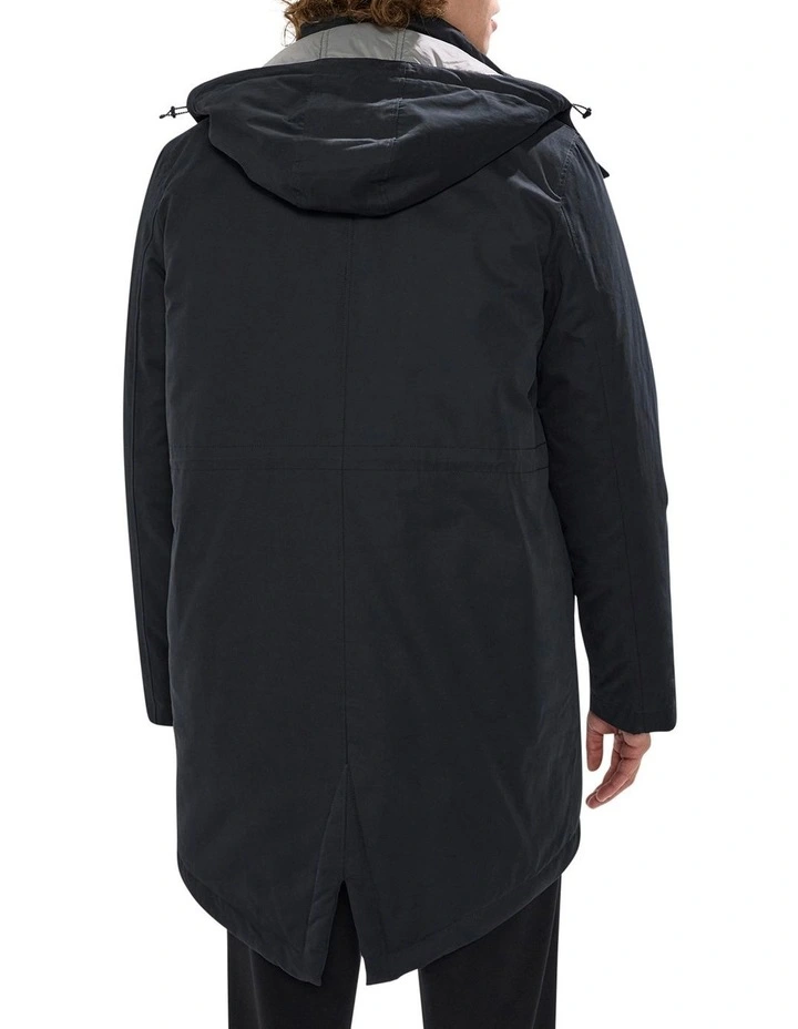 Lenny Longline Parka in Black image 6
