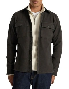 Juny Cotton Over Shirt in Charcoal
