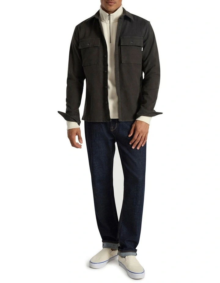Juny Cotton Over Shirt in Charcoal image 2