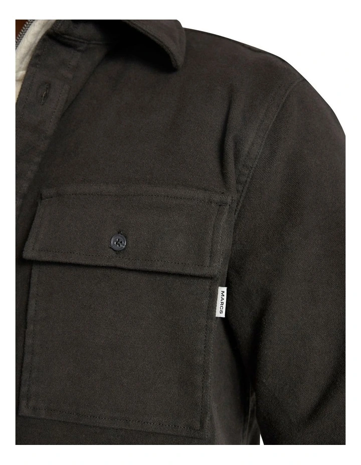 Juny Cotton Over Shirt in Charcoal image 3