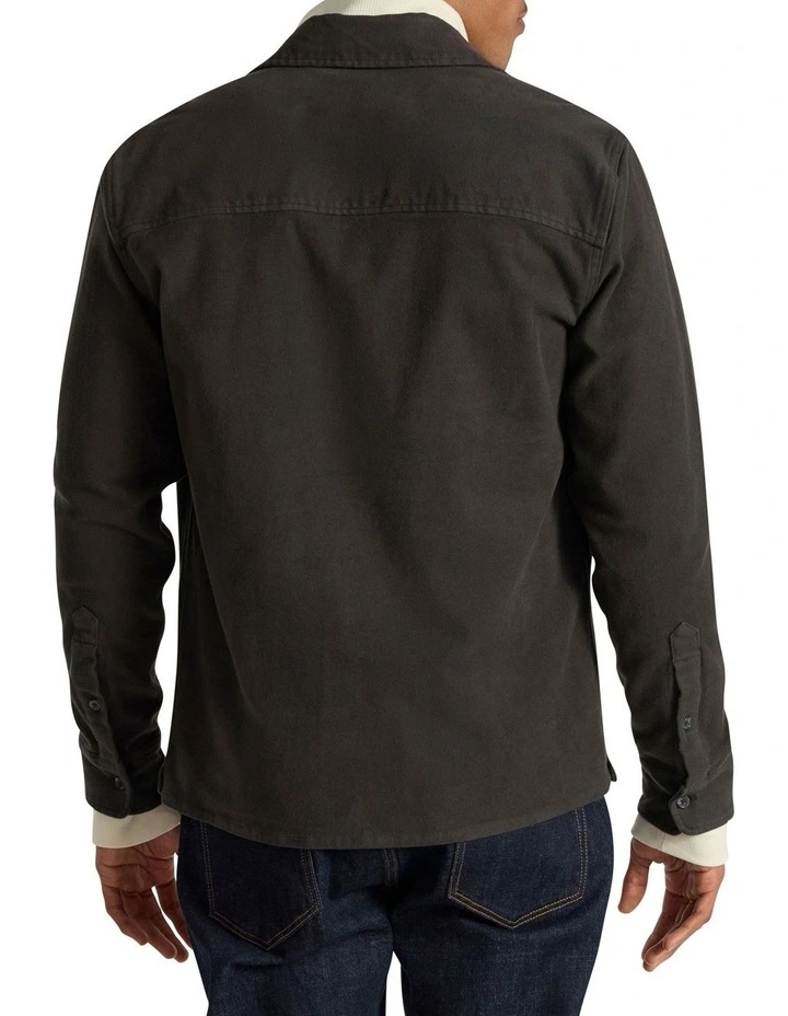 Juny Cotton Over Shirt in Charcoal image 4