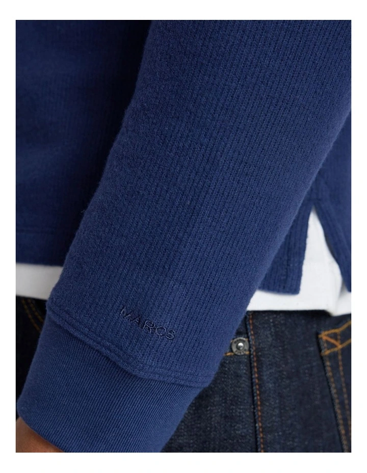 Let It Rain Brushed Rib Top in Navy image 3