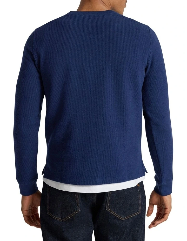 Let It Rain Brushed Rib Top in Navy image 4