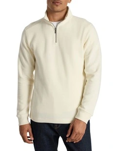 Let It Rain 1/4 Zip Sweat in Birch