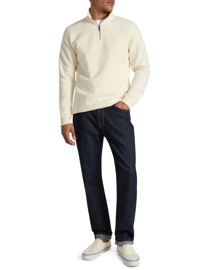 Let It Rain 1/4 Zip Sweat in Birch image 2