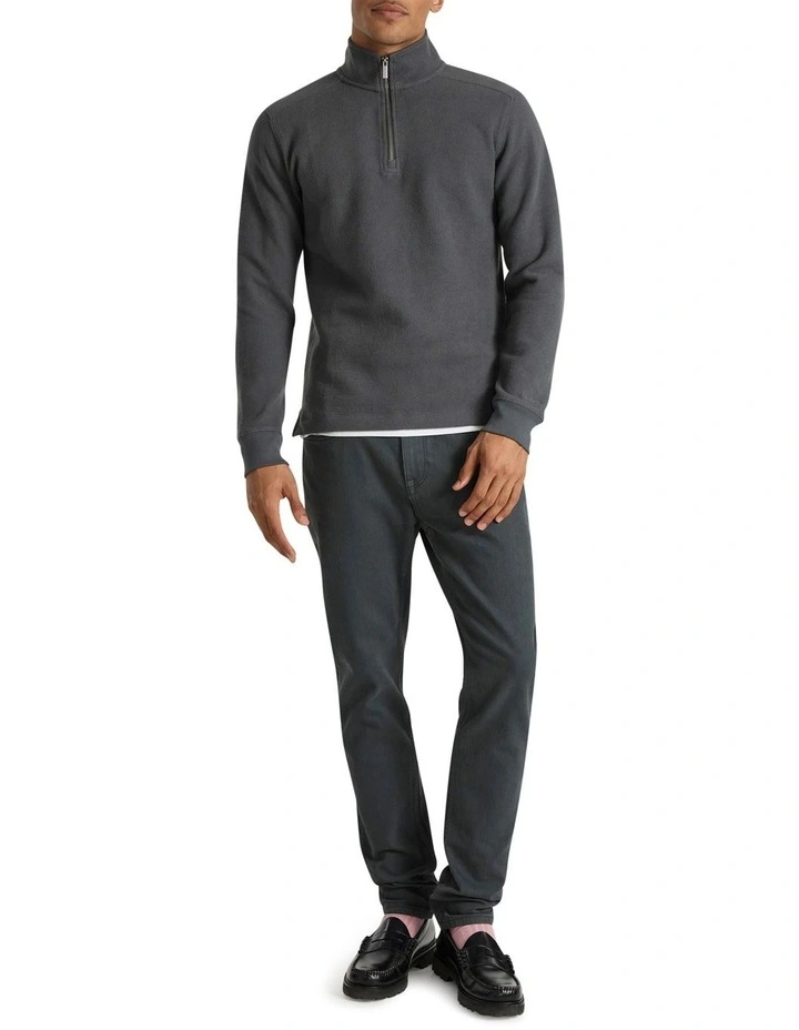 Let It Rain 1/4 Zip Sweat in Charcoal image 3