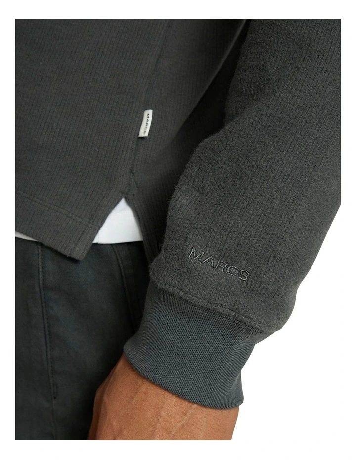 Let It Rain 1/4 Zip Sweat in Charcoal image 5