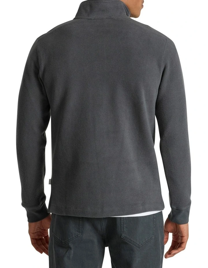 Let It Rain 1/4 Zip Sweat in Charcoal image 6