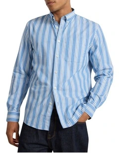 All My Own Stripe Shirt in Light Blue