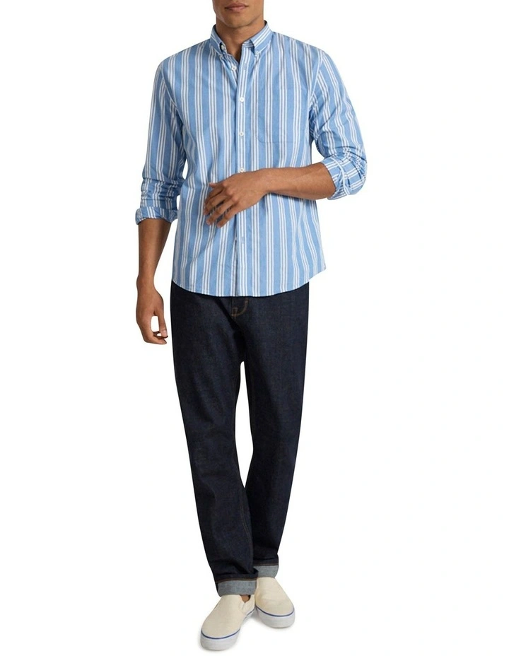 All My Own Stripe Shirt in Light Blue image 2