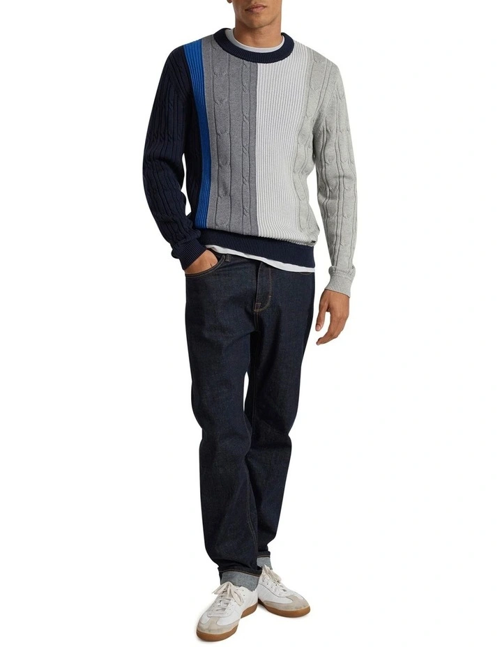 I'm Yours Cable Knit in Navy Multi image 2