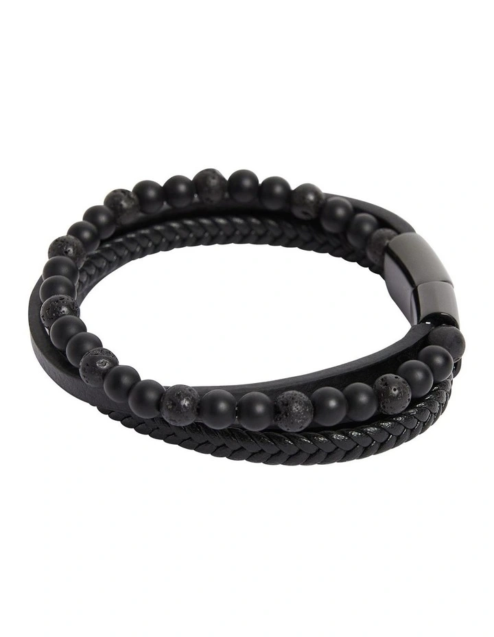 Rope 3 Pack Bracelet in Black image 2