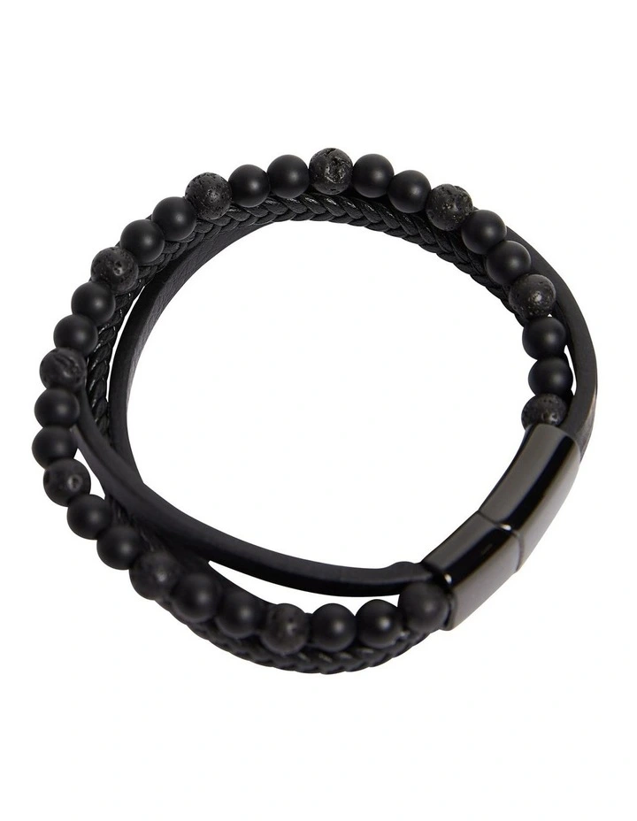 Rope 3 Pack Bracelet in Black image 3