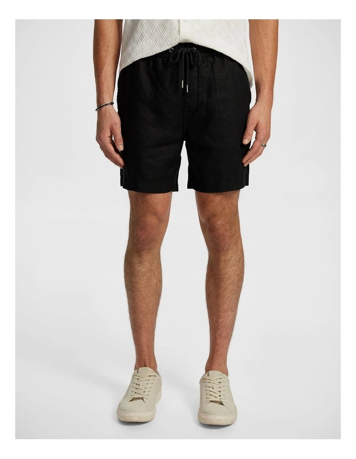 Manta Linen Short in Black image 1